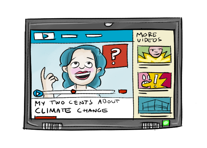 A screenshot from a vlog about climate change