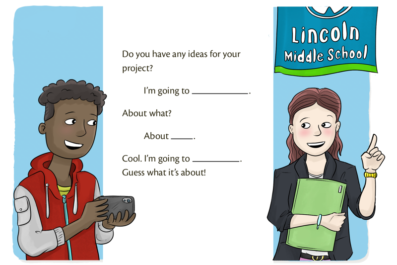 A sample dialogue with gaps