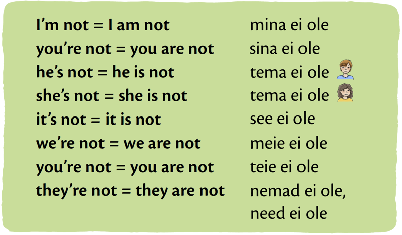 Verb “be” in the Present Simple in the negative form