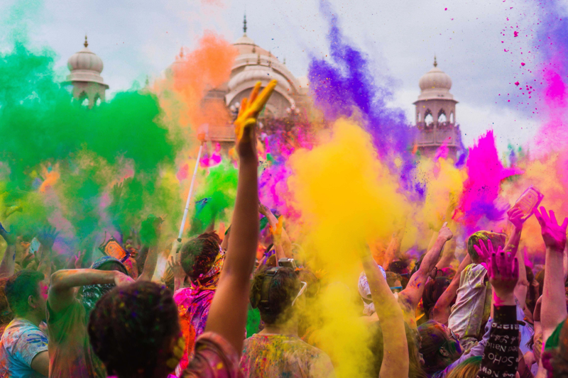 A celebration of the Holi festival in India