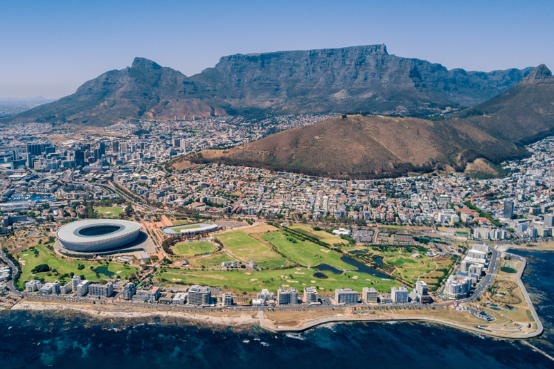 Cape Town and Table Mountain in South Africa