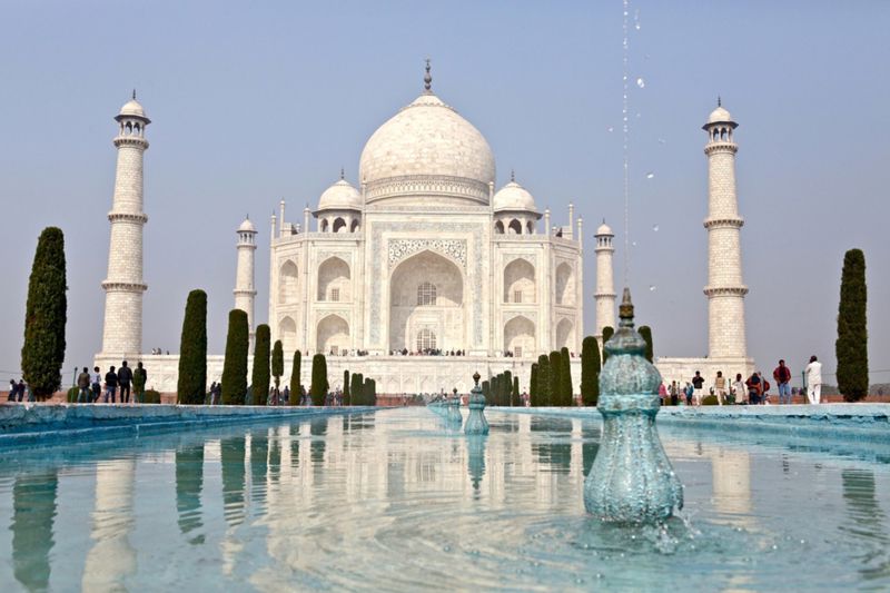 The Taj Mahal, a famous building in India