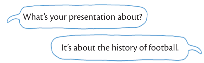 Speech bubbles with a question and an answer