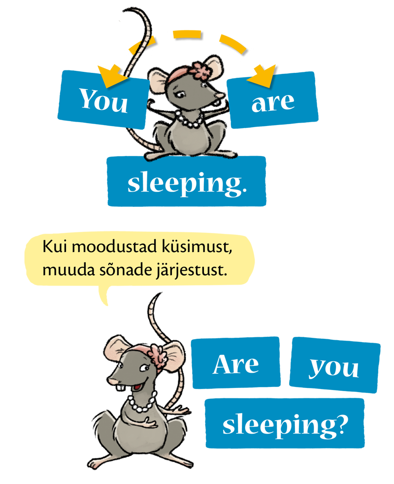 A rat showing how the word order changes in questions in the Present Continuous