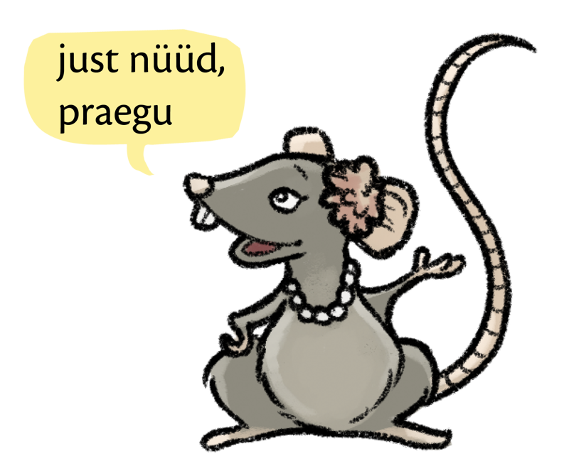 A rat naming keywords for the Present Continuous