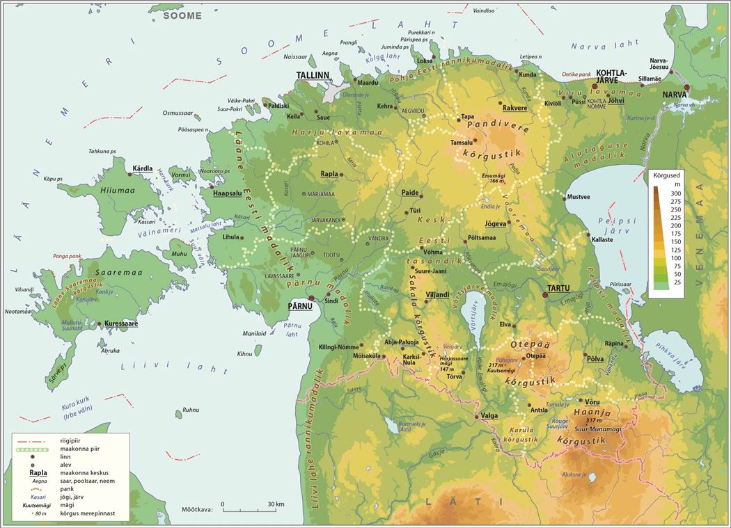 Подробная карта эстонии